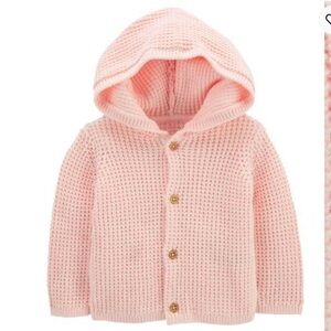 Carters baby girl 9mo pink hooded cardigan
